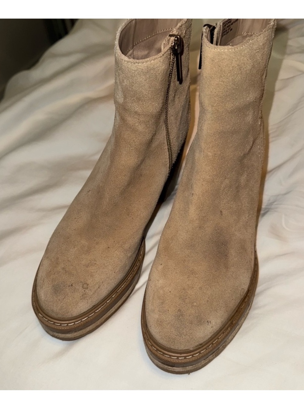 Steve Madden Tan Suede Platform Ankle Bootie - Picture 4 of 11